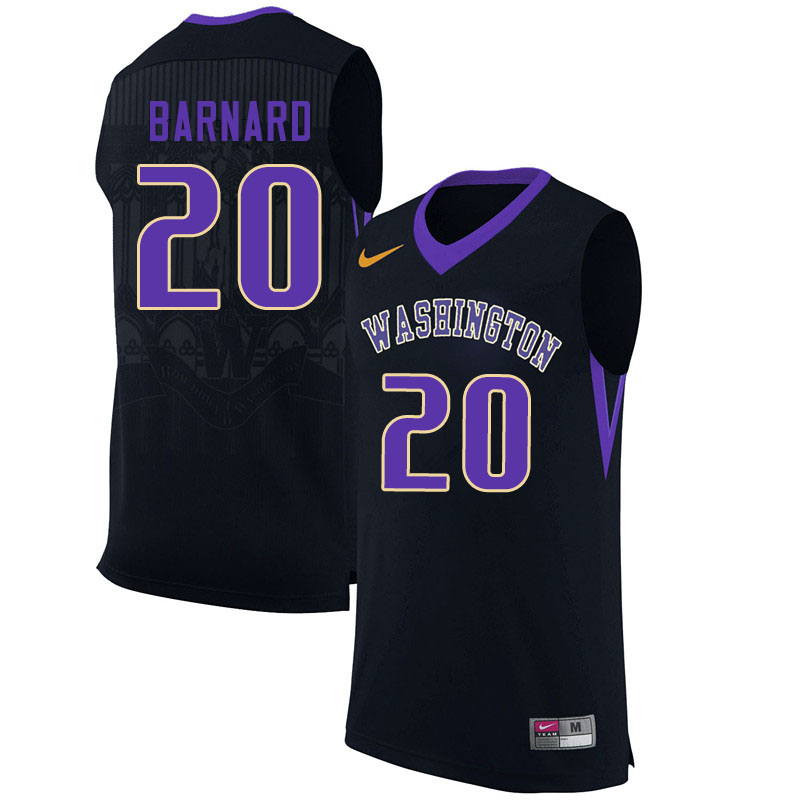 Men #20 Quin Barnard Washington Huskies College Basketball Jerseys Sale-Black